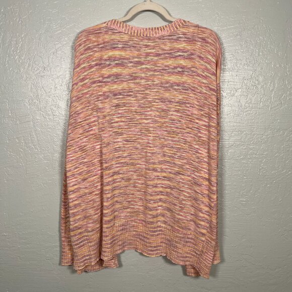 Sundance Women L Orange Pink Purple Adelaide Dreaming Open Front Knit Cardigan - Picture 6 of 11